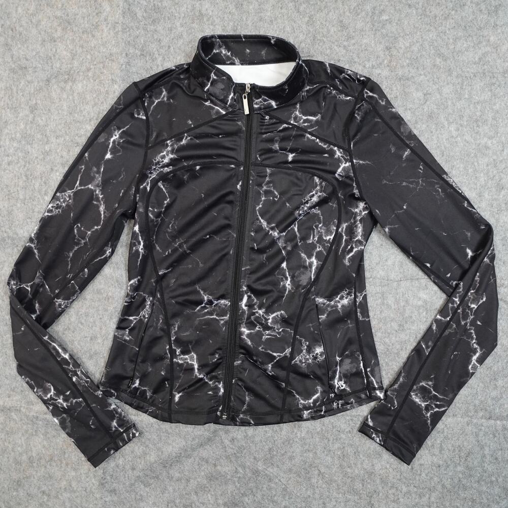 Buff Bunny Jacket Womens Medium Limitless Full‎ Zip Athleisure Marble Track
